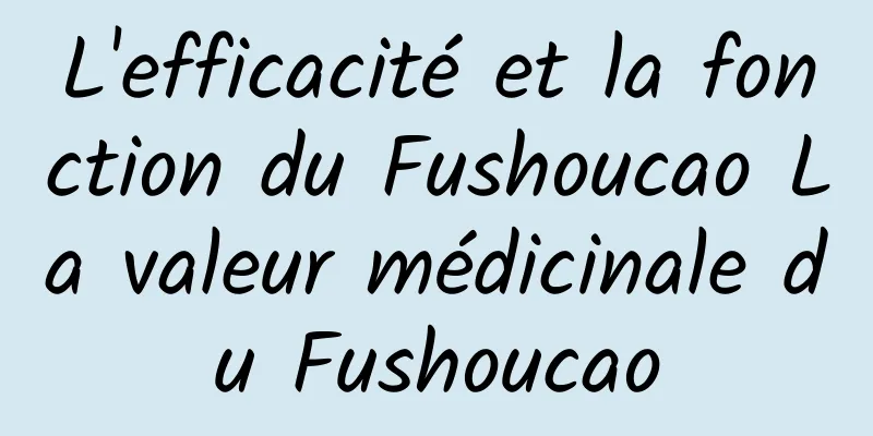 L'efficacité et la fonction du Fushoucao La valeur médicinale du Fushoucao