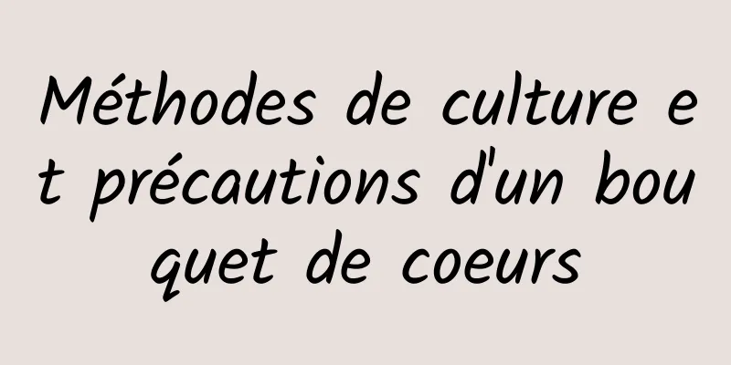 Méthodes de culture et précautions d'un bouquet de coeurs