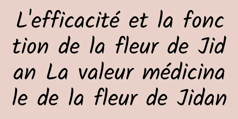 L'efficacité et la fonction de la fleur de Jidan La valeur médicinale de la fleur de Jidan