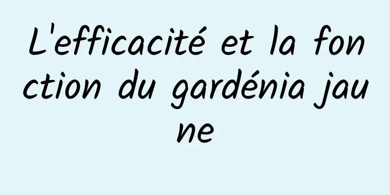 L'efficacité et la fonction du gardénia jaune