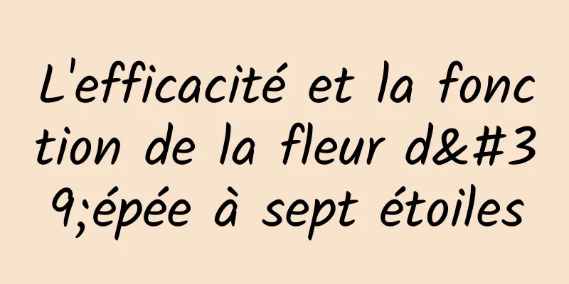 L'efficacité et la fonction de la fleur d'épée à sept étoiles