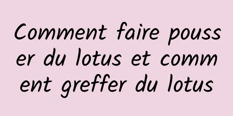 Comment faire pousser du lotus et comment greffer du lotus