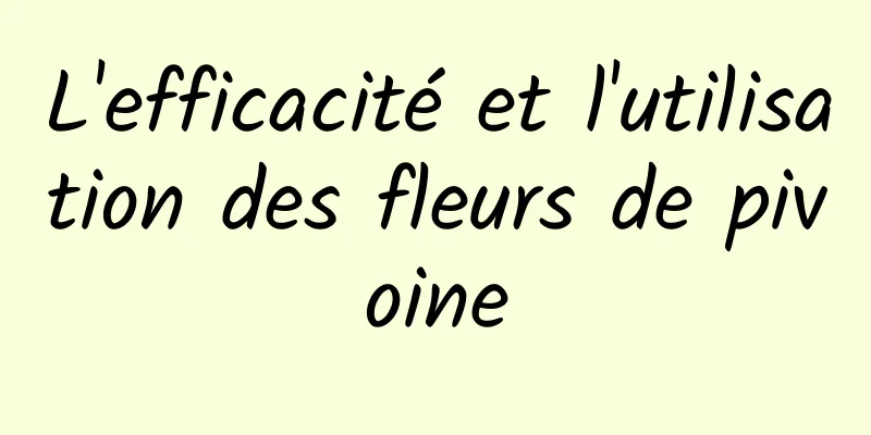 L'efficacité et l'utilisation des fleurs de pivoine