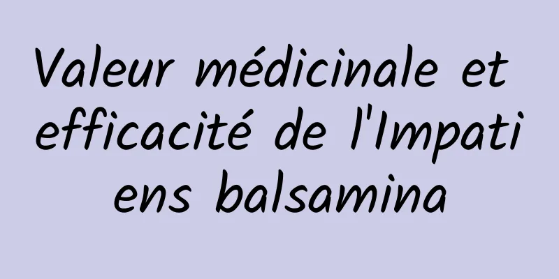 Valeur médicinale et efficacité de l'Impatiens balsamina