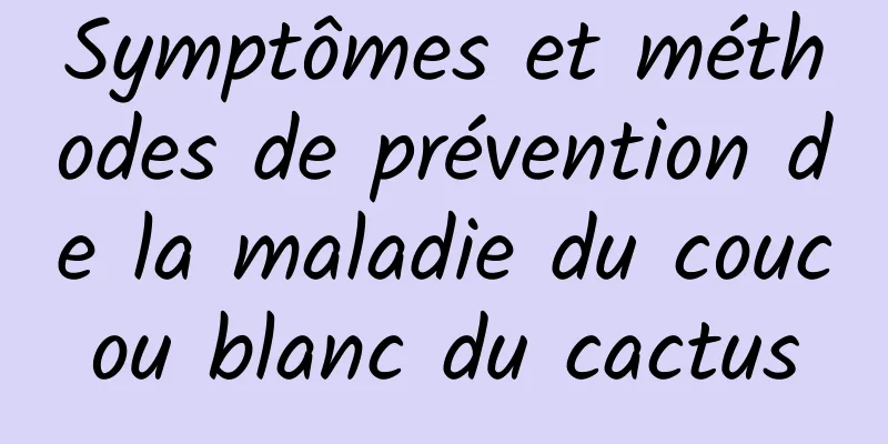 Symptômes et méthodes de prévention de la maladie du coucou blanc du cactus