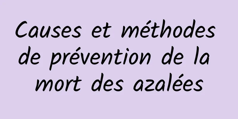 Causes et méthodes de prévention de la mort des azalées