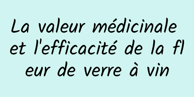 La valeur médicinale et l'efficacité de la fleur de verre à vin