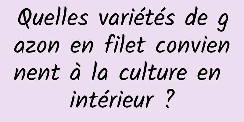 Quelles variétés de gazon en filet conviennent à la culture en intérieur ?