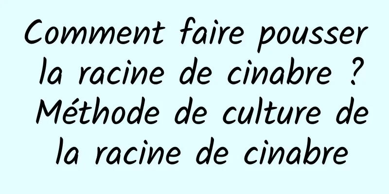 Comment faire pousser la racine de cinabre ? Méthode de culture de la racine de cinabre