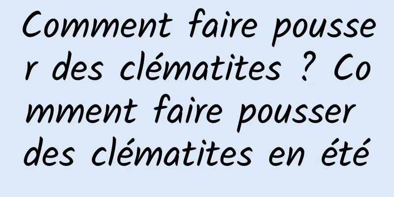 Comment faire pousser des clématites ? Comment faire pousser des clématites en été