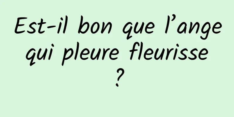 Est-il bon que l’ange qui pleure fleurisse ?