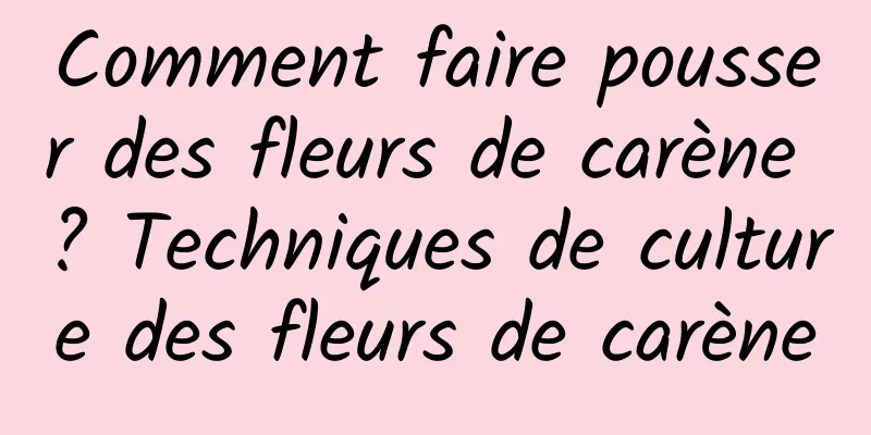 Comment faire pousser des fleurs de carène ? Techniques de culture des fleurs de carène