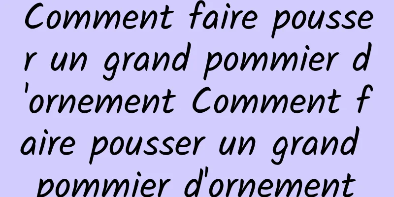 Comment faire pousser un grand pommier d'ornement Comment faire pousser un grand pommier d'ornement