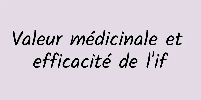 Valeur médicinale et efficacité de l'if