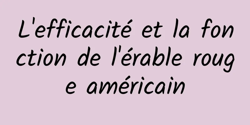 L'efficacité et la fonction de l'érable rouge américain