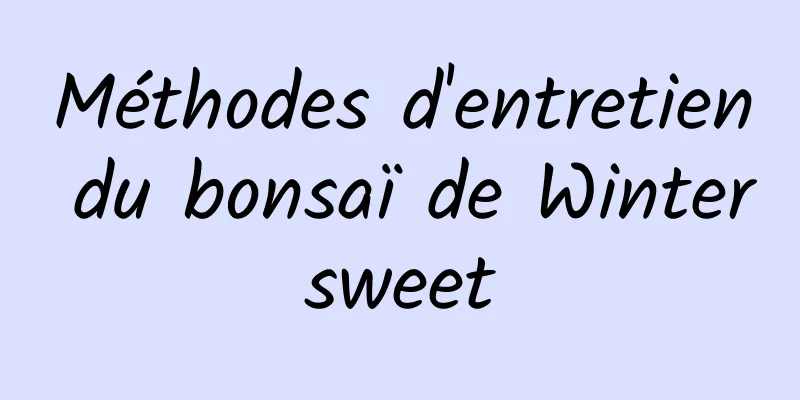 Méthodes d'entretien du bonsaï de Wintersweet