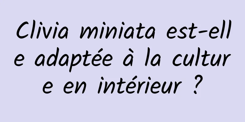Clivia miniata est-elle adaptée à la culture en intérieur ?
