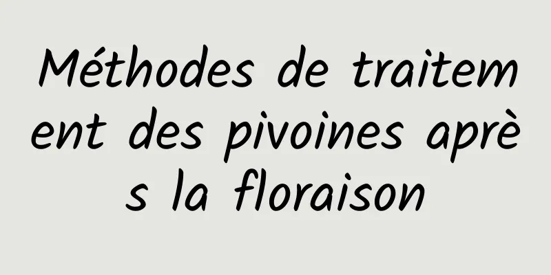 Méthodes de traitement des pivoines après la floraison