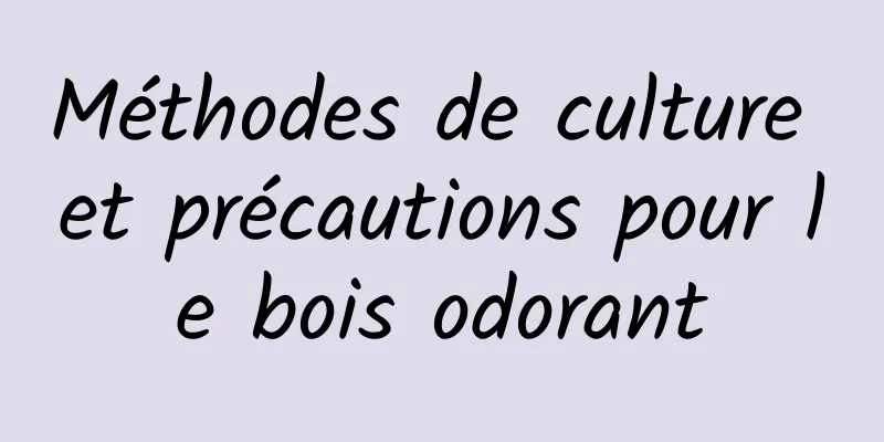 Méthodes de culture et précautions pour le bois odorant