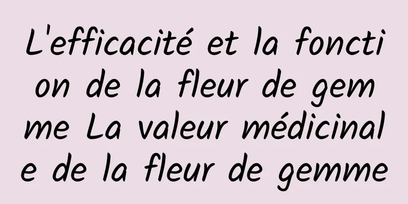 L'efficacité et la fonction de la fleur de gemme La valeur médicinale de la fleur de gemme