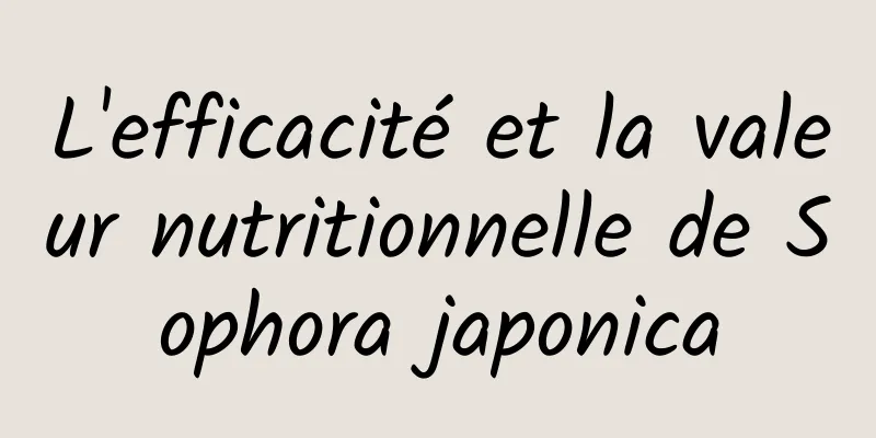 L'efficacité et la valeur nutritionnelle de Sophora japonica