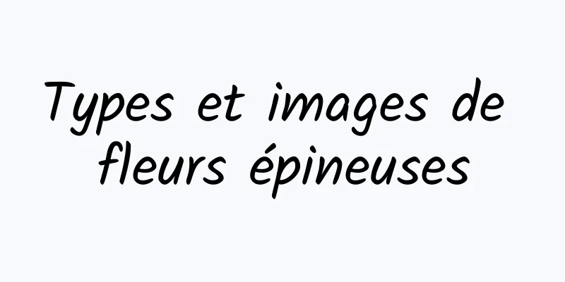 Types et images de fleurs épineuses