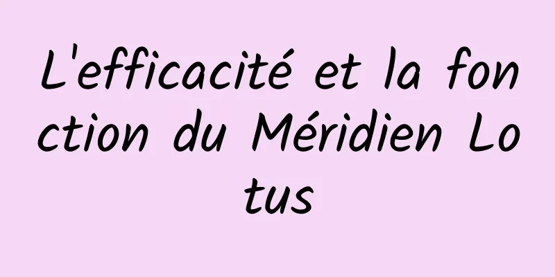 L'efficacité et la fonction du Méridien Lotus