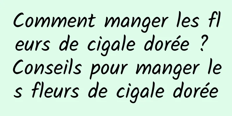 Comment manger les fleurs de cigale dorée ? Conseils pour manger les fleurs de cigale dorée