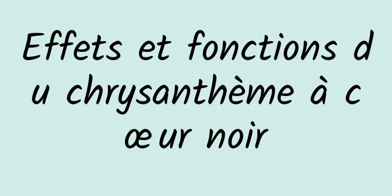 Effets et fonctions du chrysanthème à cœur noir