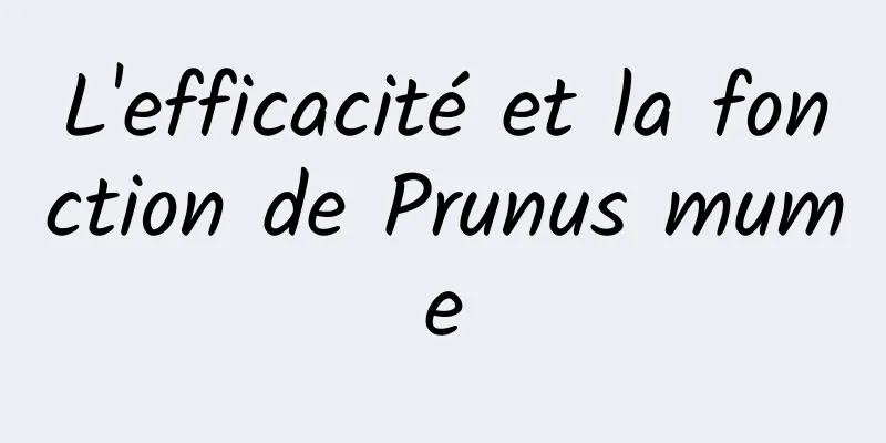 L'efficacité et la fonction de Prunus mume