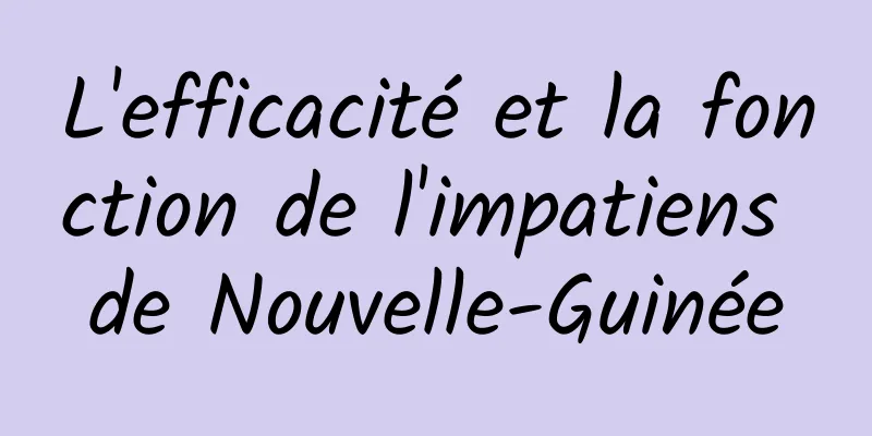 L'efficacité et la fonction de l'impatiens de Nouvelle-Guinée