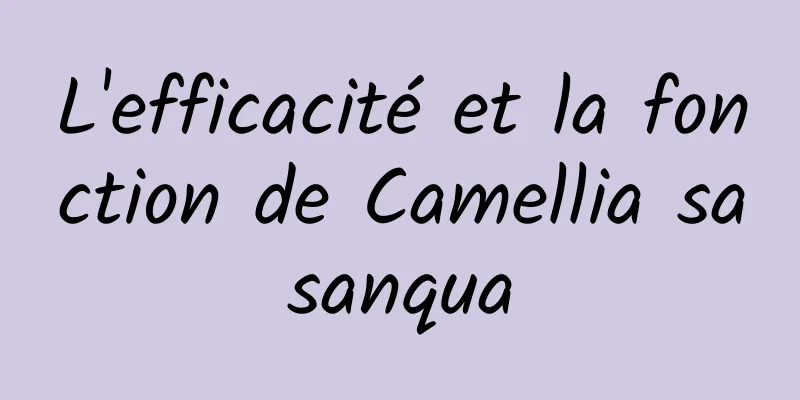 L'efficacité et la fonction de Camellia sasanqua