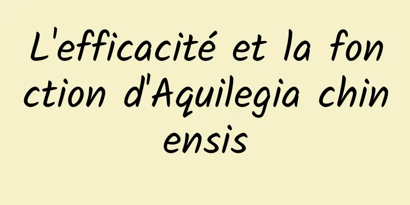 L'efficacité et la fonction d'Aquilegia chinensis