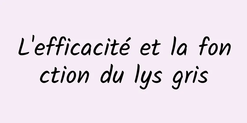 L'efficacité et la fonction du lys gris