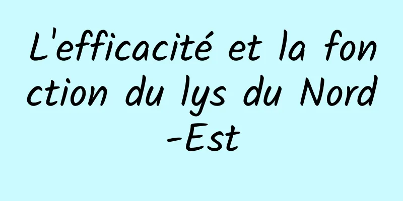 L'efficacité et la fonction du lys du Nord-Est