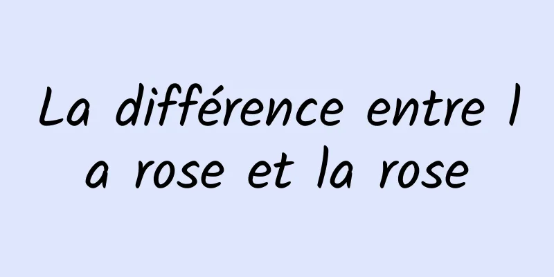 La différence entre la rose et la rose