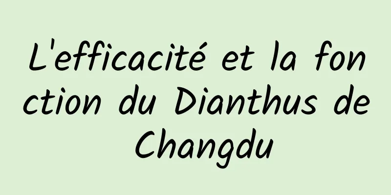 L'efficacité et la fonction du Dianthus de Changdu