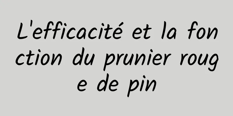 L'efficacité et la fonction du prunier rouge de pin