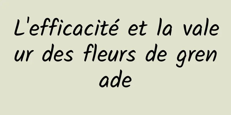 L'efficacité et la valeur des fleurs de grenade