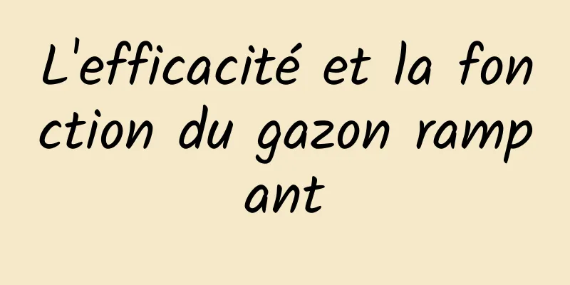 L'efficacité et la fonction du gazon rampant