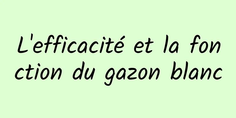 L'efficacité et la fonction du gazon blanc