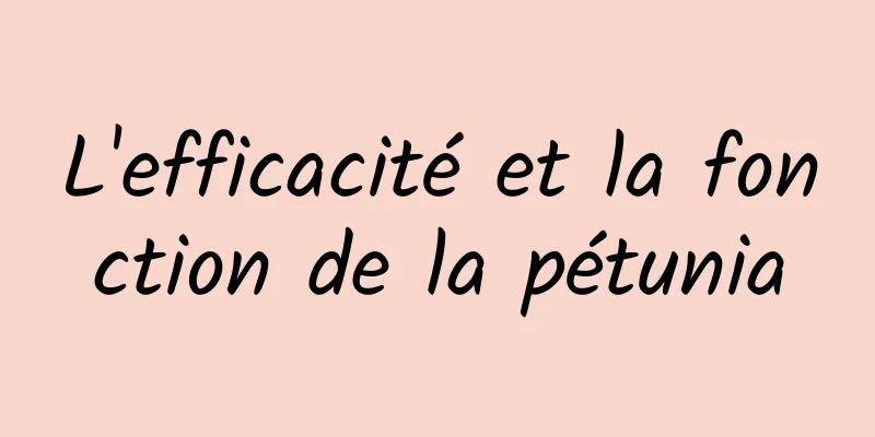 L'efficacité et la fonction de la pétunia