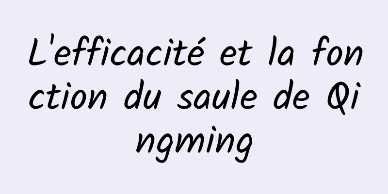 L'efficacité et la fonction du saule de Qingming