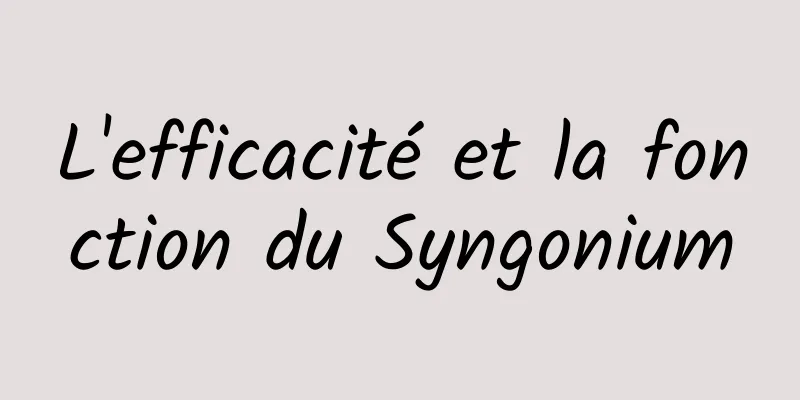 L'efficacité et la fonction du Syngonium