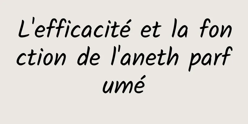 L'efficacité et la fonction de l'aneth parfumé