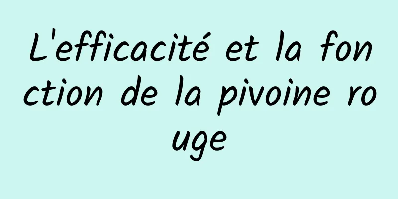 L'efficacité et la fonction de la pivoine rouge