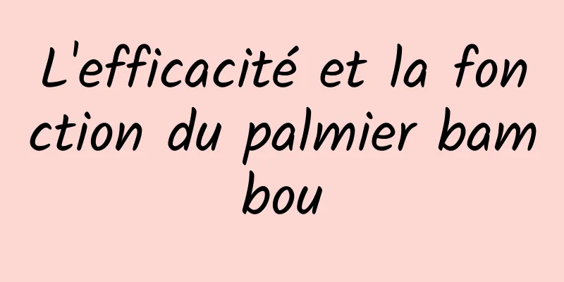 L'efficacité et la fonction du palmier bambou