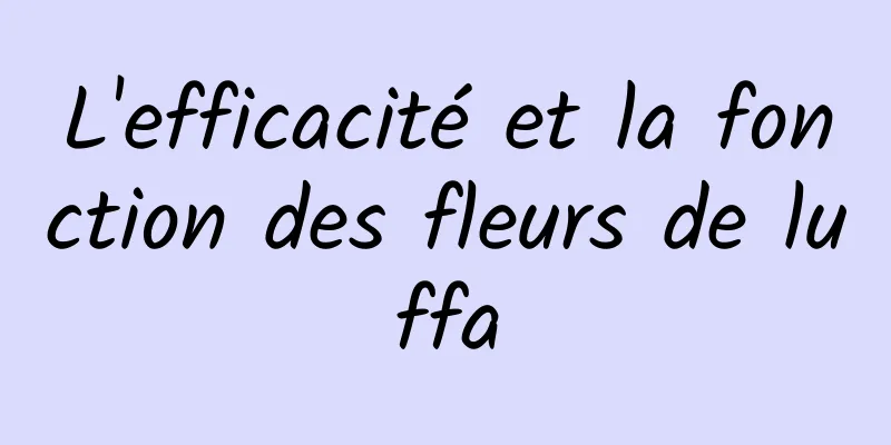 L'efficacité et la fonction des fleurs de luffa