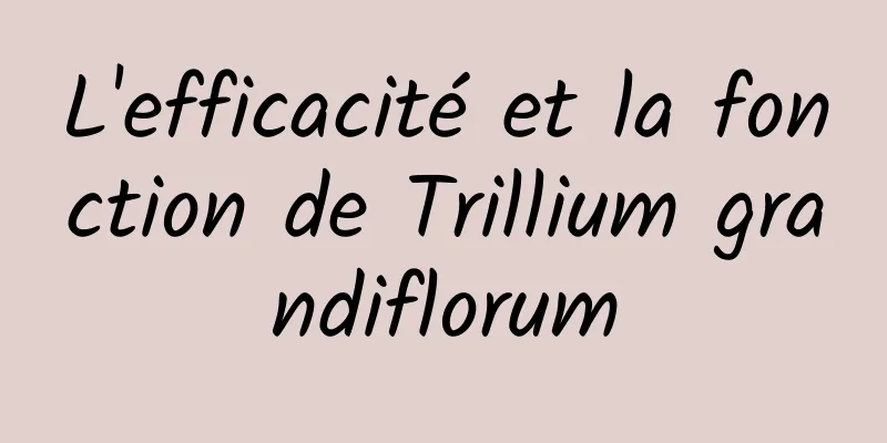 L'efficacité et la fonction de Trillium grandiflorum