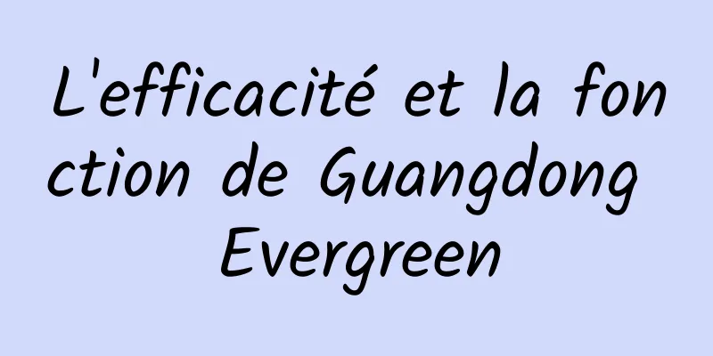 L'efficacité et la fonction de Guangdong Evergreen